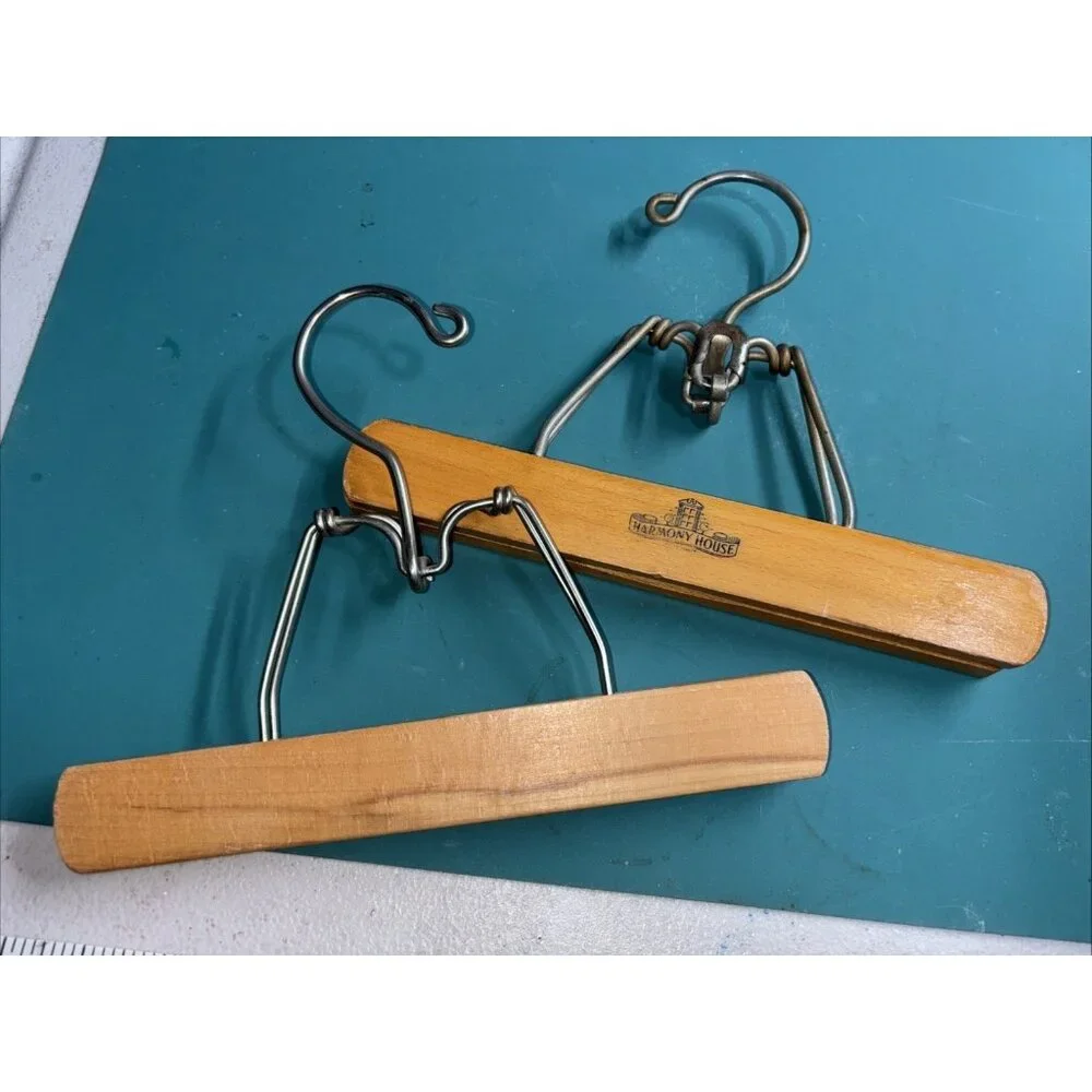 VTG Wooden‎ Pant Skirt Hangers Lot Of 2
